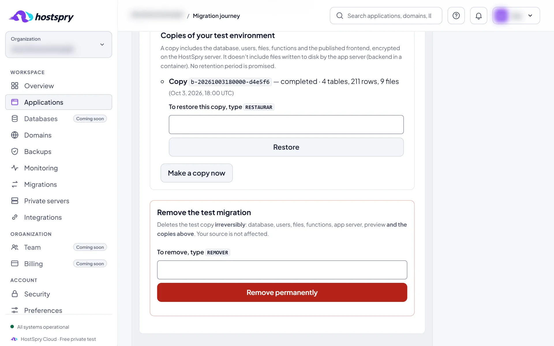 Screenshot: Make a copy