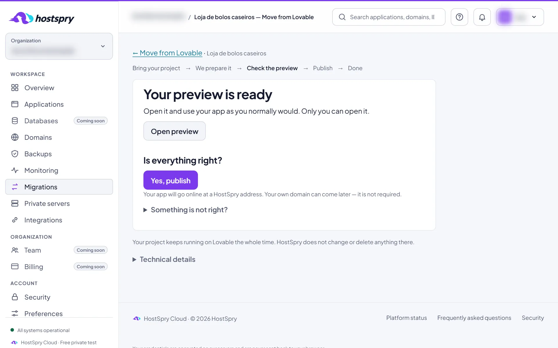 Screenshot: Check the preview