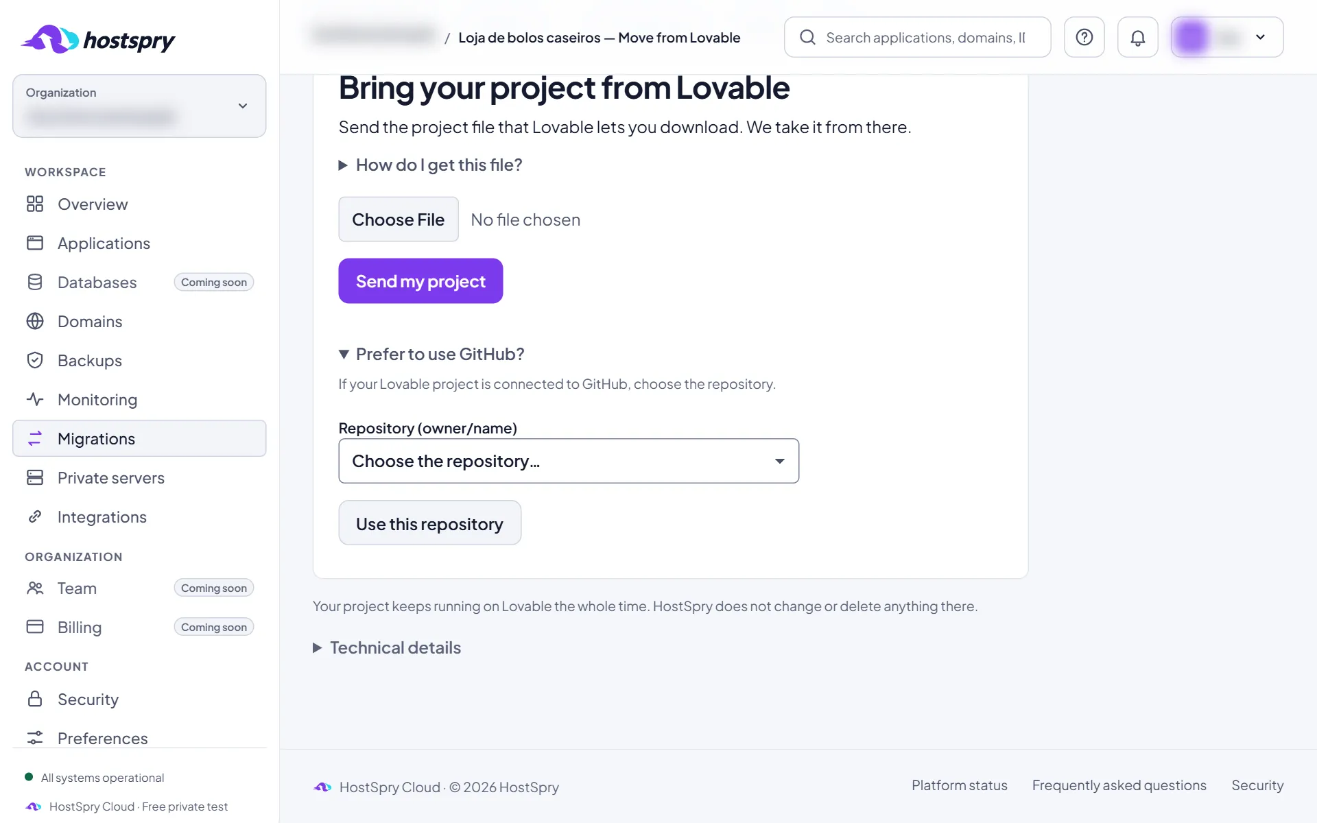 Screenshot: Or use GitHub