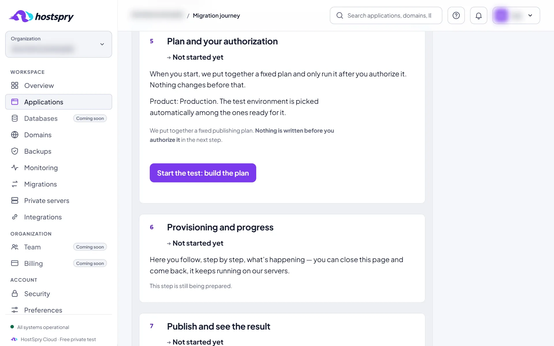 Screenshot: Build the plan
