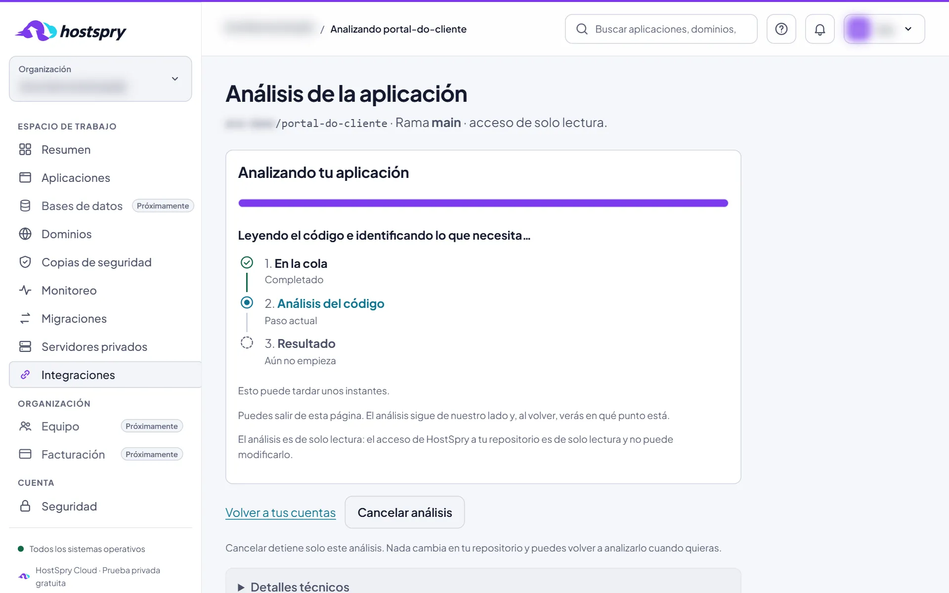 Captura de pantalla: El análisis