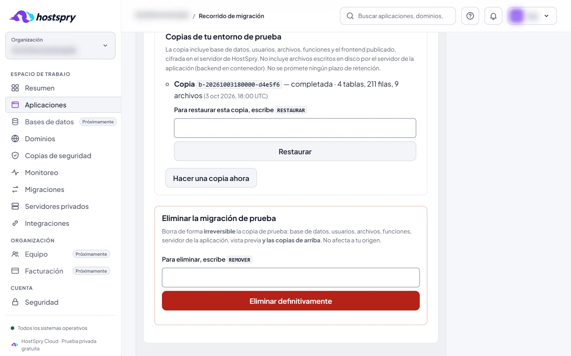 Captura de pantalla: Haz una copia