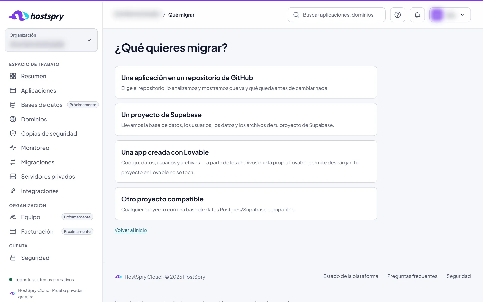 Captura de pantalla: Nueva aplicación