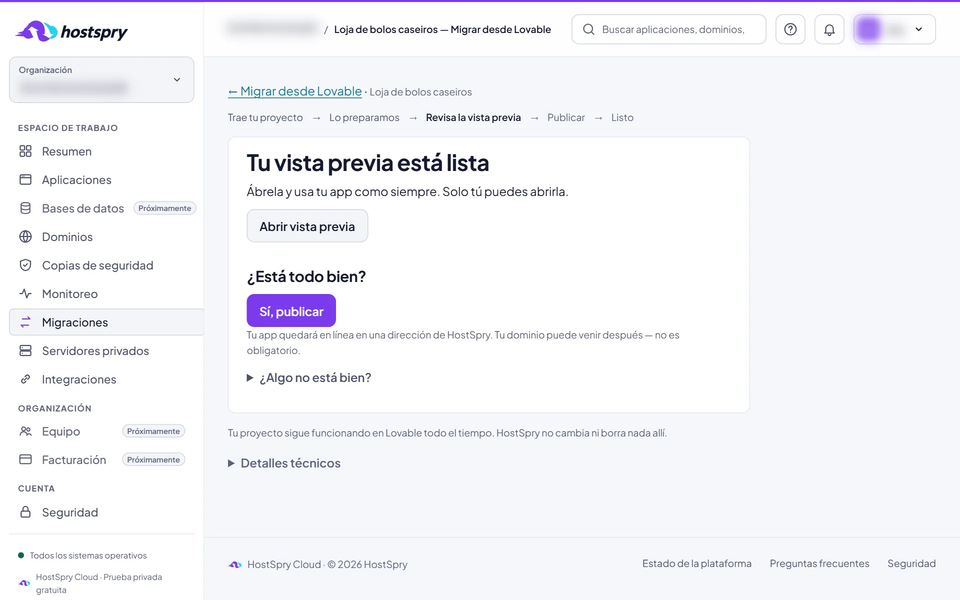 Captura de pantalla: Revisa la vista previa