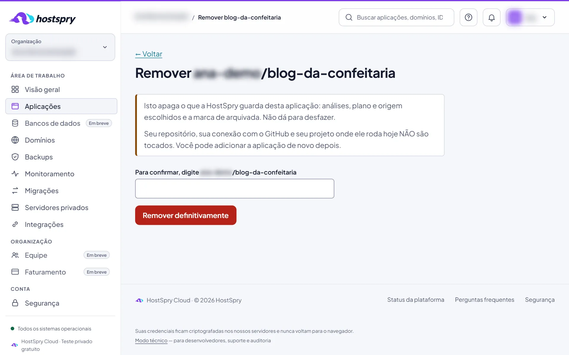 Captura da tela: Confirme