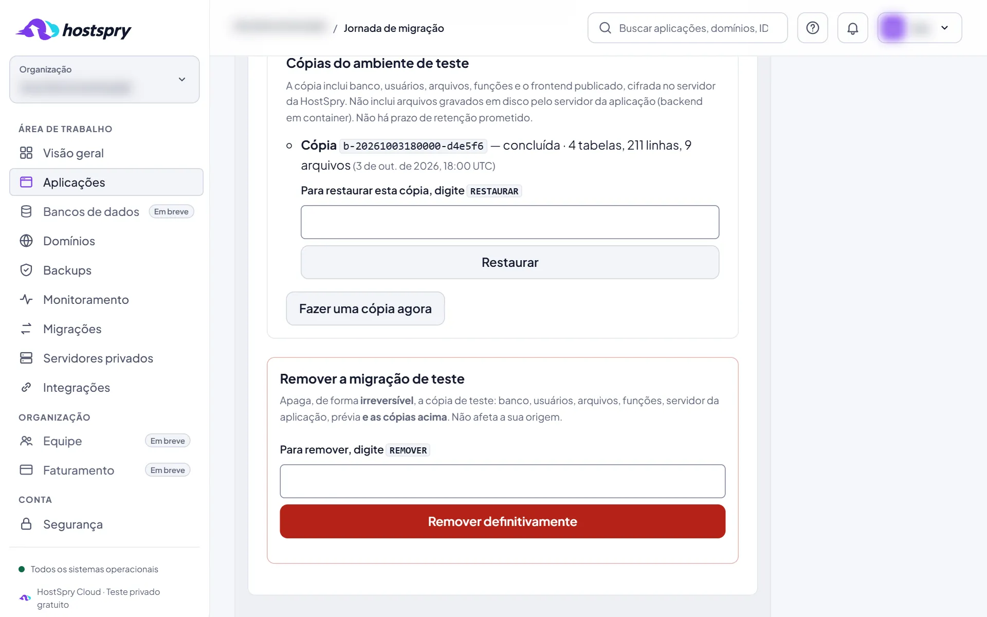 Captura da tela: Faça uma cópia