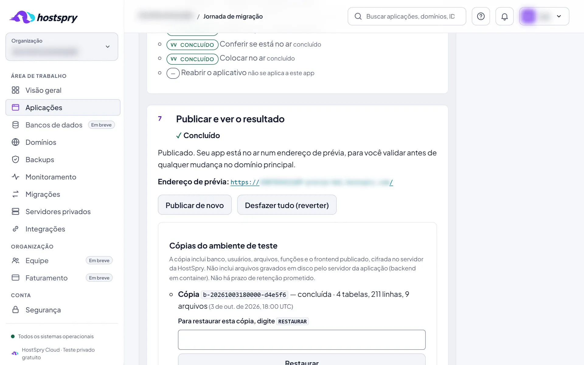 Captura da tela: A prévia no ar